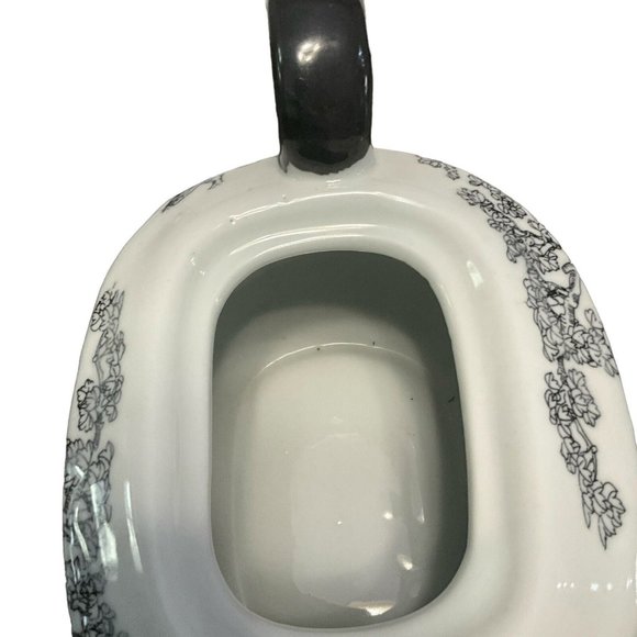 Asian Inspired Teapot, BLACK AND WHITE TEAPOT with Birds, chickens & rabbits - Picture 4 of 6